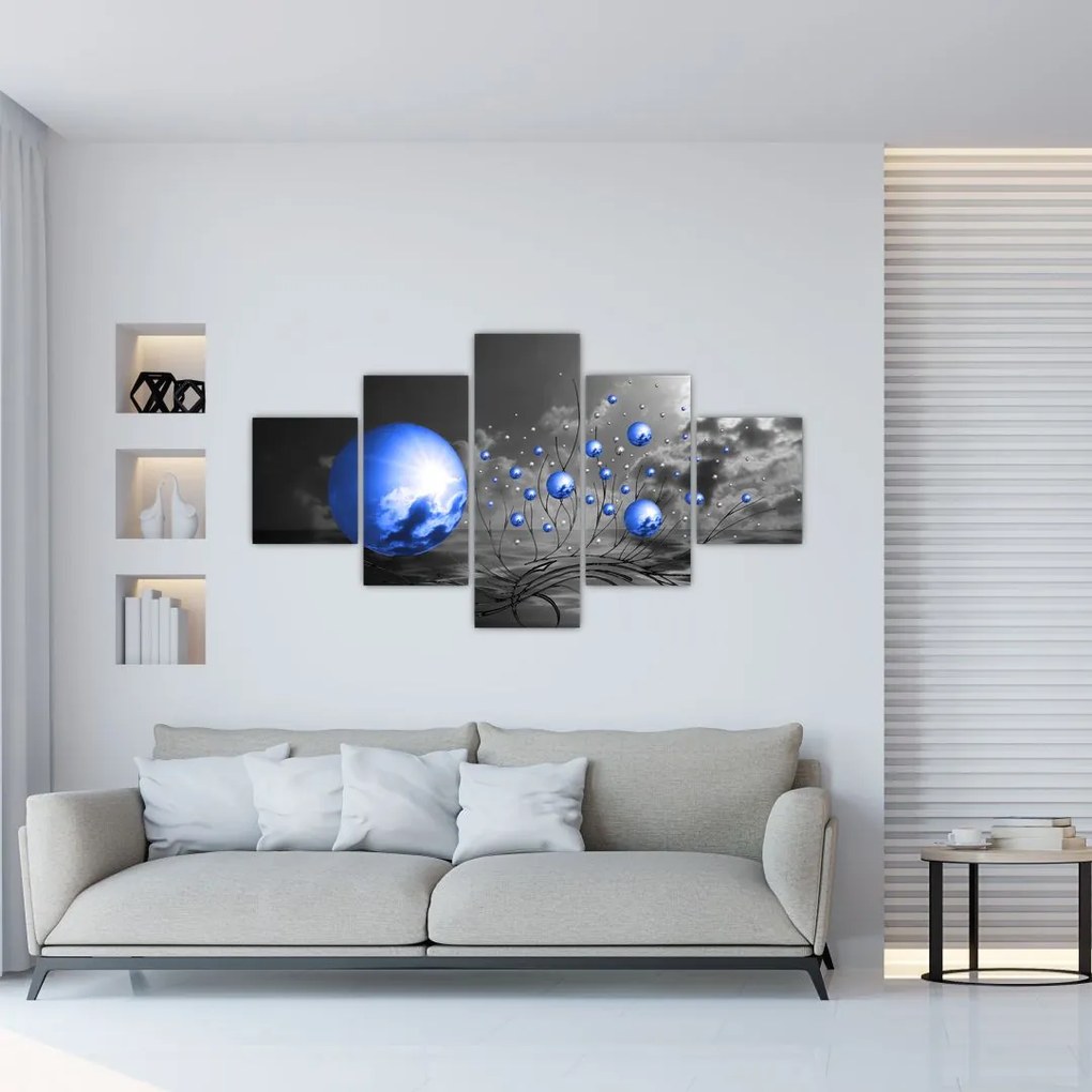 Obraz ciemnoniebieskich kul (125x70 cm)
