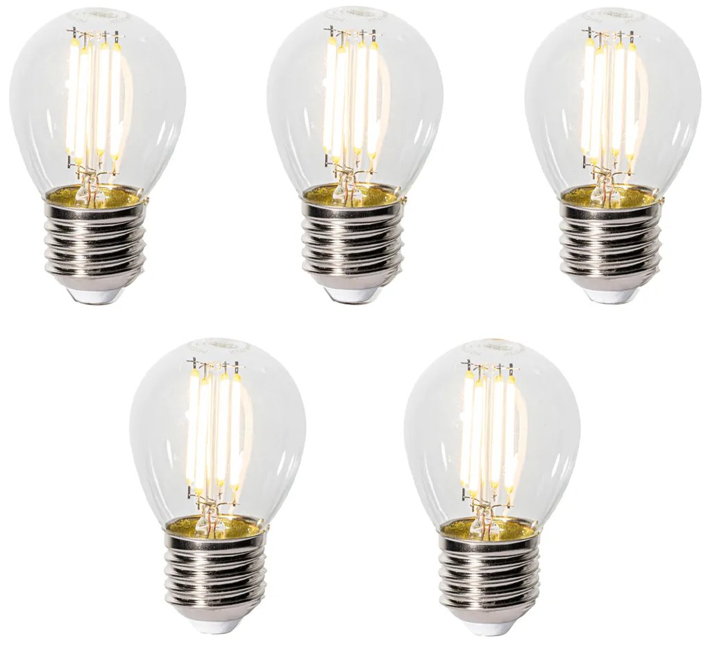 Zestaw 5 E27 3-staps dimbaar LED lamp P45 helder glas 5W 470 lm 2700K
