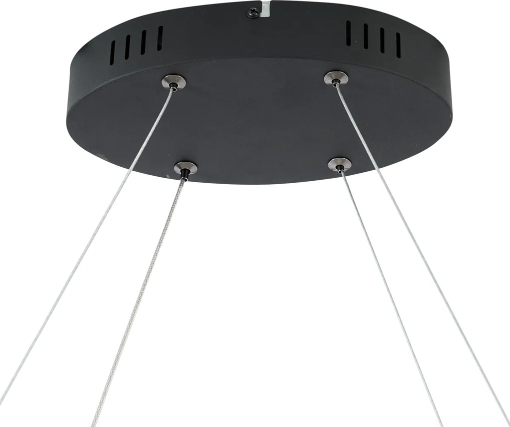 Skandynawska lampa wisząca czarna 110 cm z LED z 3-stopniową regulacją ściemniania - Circuit