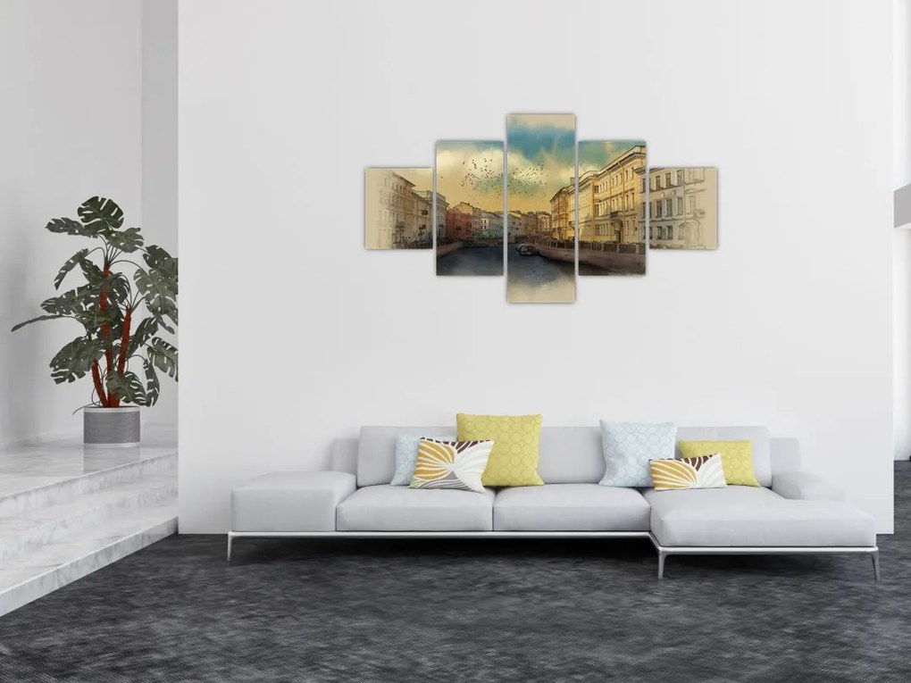 Obraz - Rzeka Mojka, Sankt Petersburg, Rosja (125x70 cm)