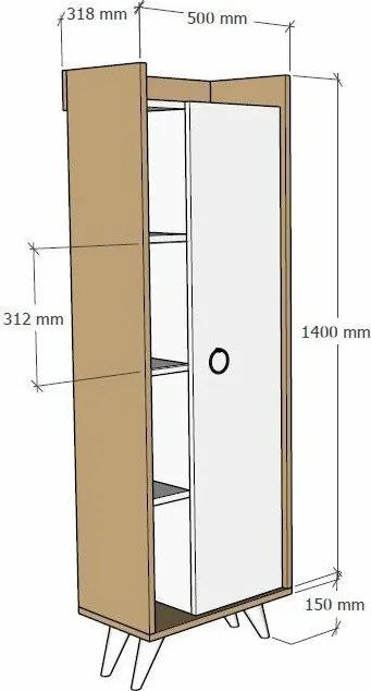 Szafka Ilgim Oak and White