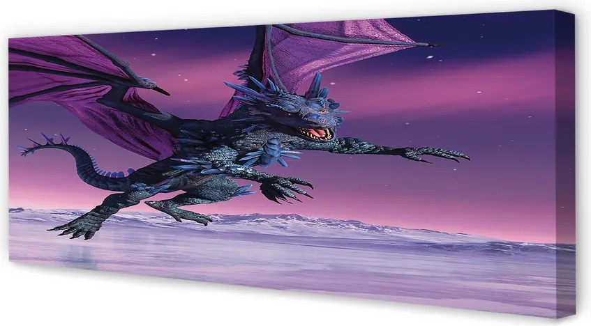Zdjęcie na płótnie Smok na Kolorowym Niebie