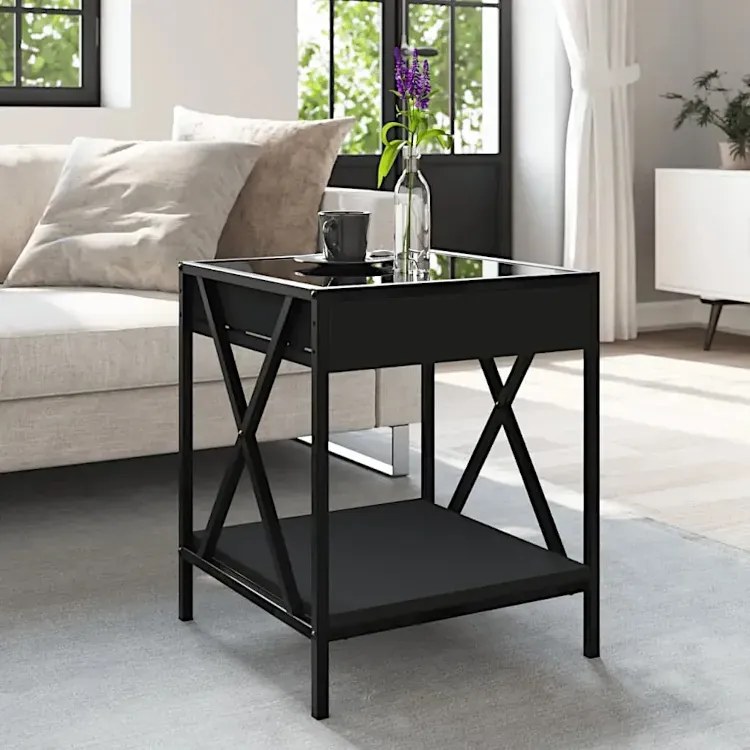 Czarny stolik kawowy z diodami LED - Forset