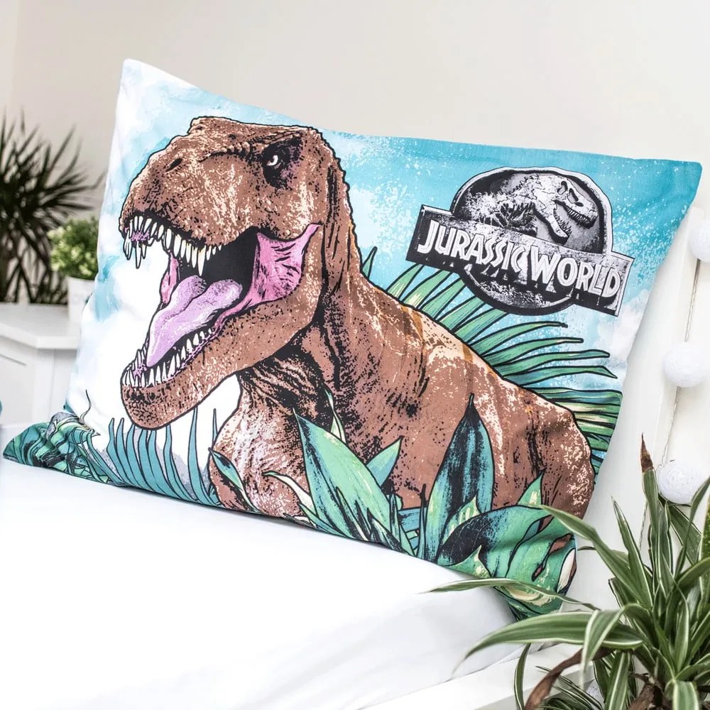 Dziecięca bawełniana pościel z fluorescencyjnym efektem Jerry Fabrics Jurassic World, 140x200 cm