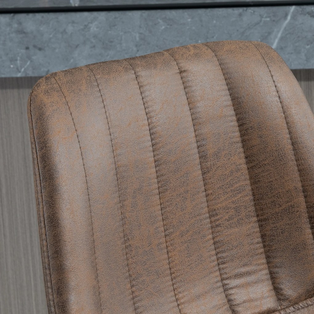 HOMCOM Zestaw 2 krzeseł barowych regulowane brązowe hokery z podnóżkiem nowoczesne | Aosom PL