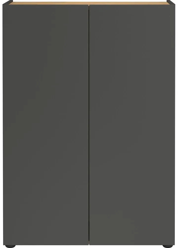 Antracytowa szafka na buty w dekorze dębu 74x105x33 cm Alviano – Germania