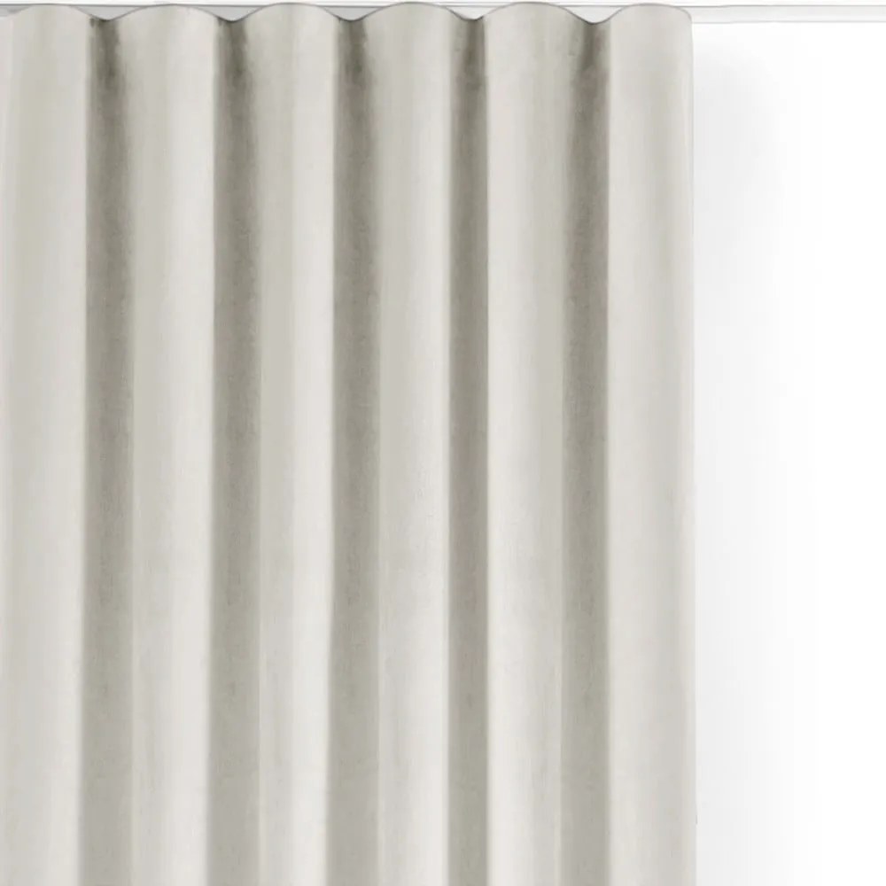 Kremowa aksamitna zasłona częściowo zaciemniająca (dimout) 400x270 cm Velto – Filumi