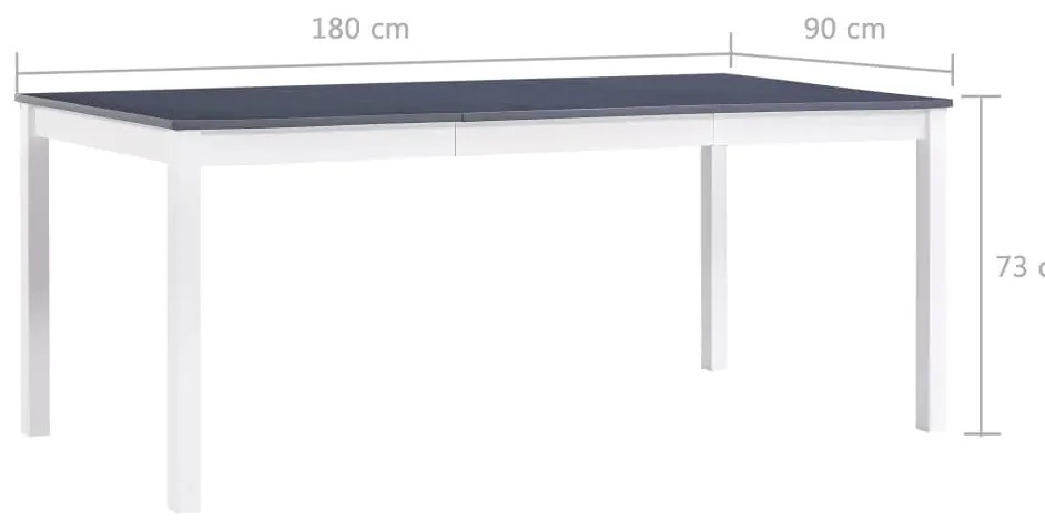Stół minimalistyczny z sosny Jedris 3X – biało-szary
