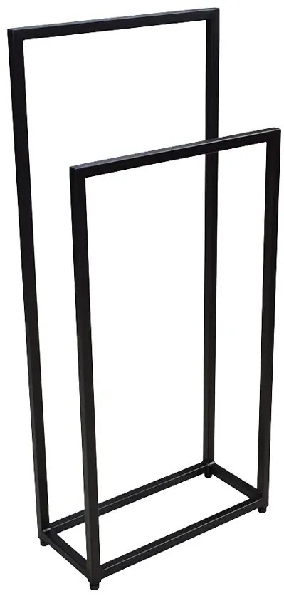 Czarny industrialny stojak na ręczniki 60 cm S9-R91