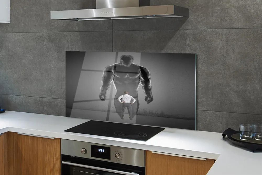 Szkło do Kuchni na Ścianę Rzeźba Męskich Mięśni