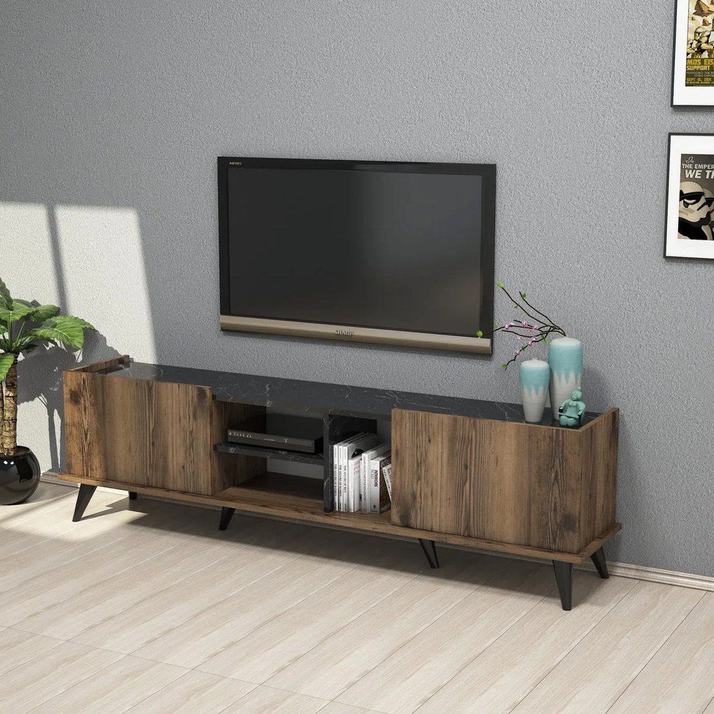 Stolik pod telewizor Elegante Walnut Black