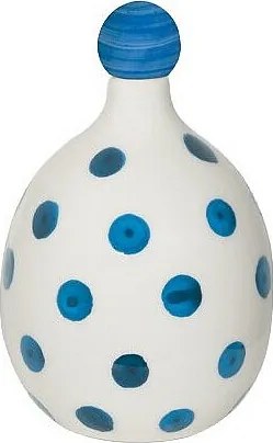 Lido - Ceramiczna butelka w groszki w kolorze szafranowo-niebieskim