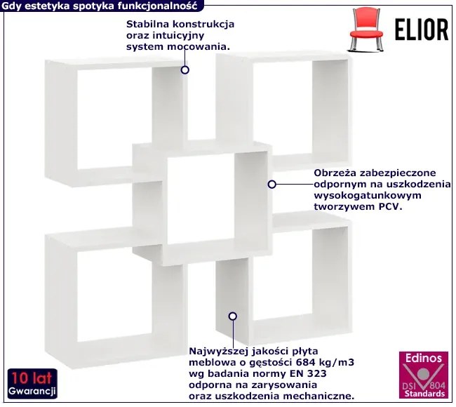 Biała skandynawska półka ścienna F9-C69