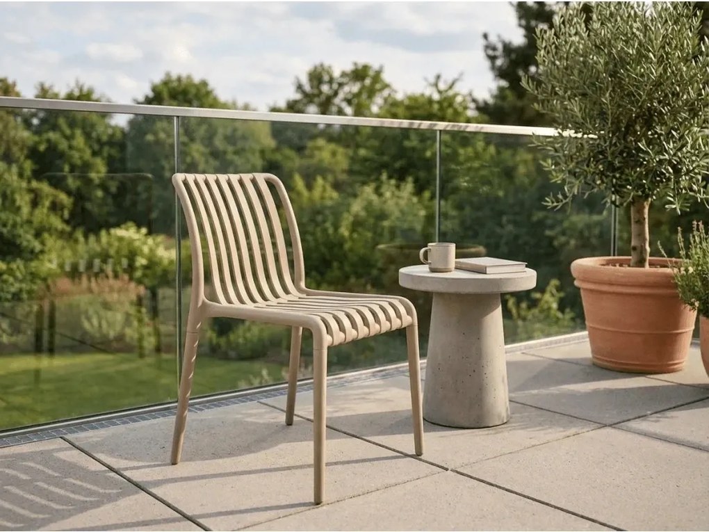 Plastikowe krzesło TREGO, beżowe