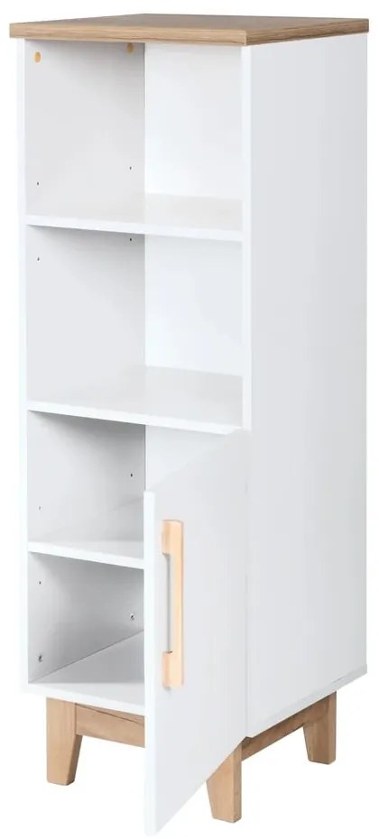 Biały regał dziecięcy w dekorze dębu 45x128 cm Finn – Roba