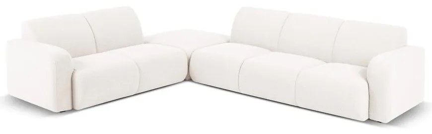 Biały narożnik z materiału bouclé (lewostronny) Molino – Micadoni Home