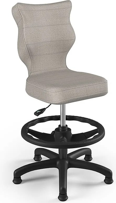 Krzesło dziecięce do biurka Petit Black z podnóżkiem rozmiar 3 (119-142 cm)