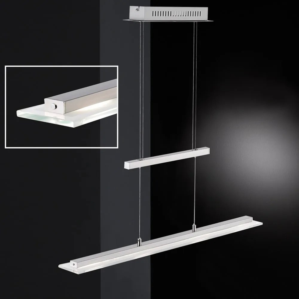 Metalowa lampa wisząca LED w kolorze srebra Tenso – Fischer & Honsel