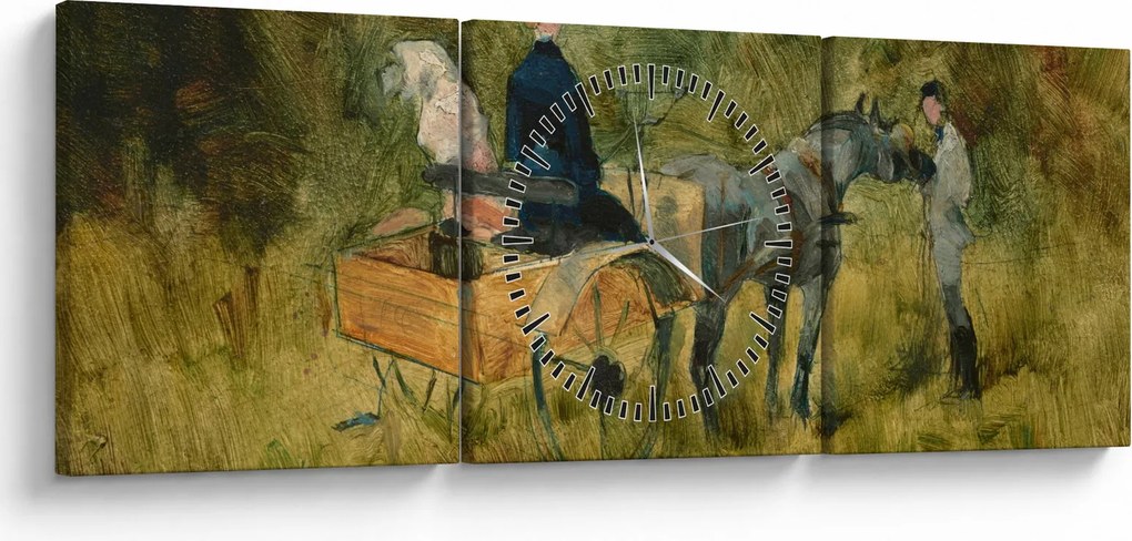 Obraz - Henri de Toulouse-Lautrec, The Trap, reprodukcje (z zegarem) (90x30 cm)