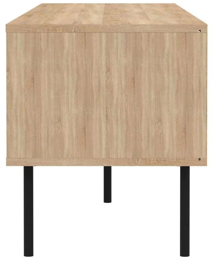Biała szafka pod TV w dekorze dębu 165x40 cm Ampère – TemaHome