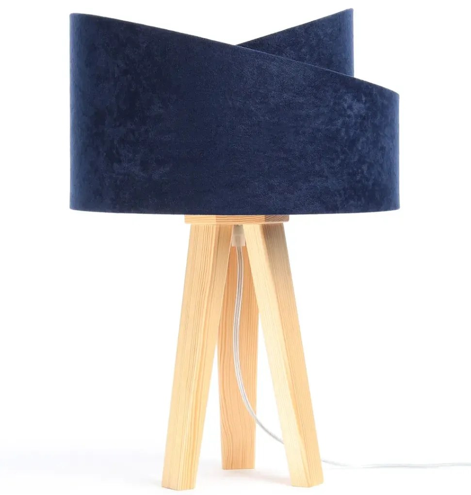 Lampa stołowa GEMSTONE granatowa/złota/sosna BPS KONCEPT