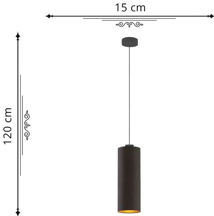 Pojedyncza lampa wisząca walec na czarnym stelażu - EX827-Liand - 5 kolorów