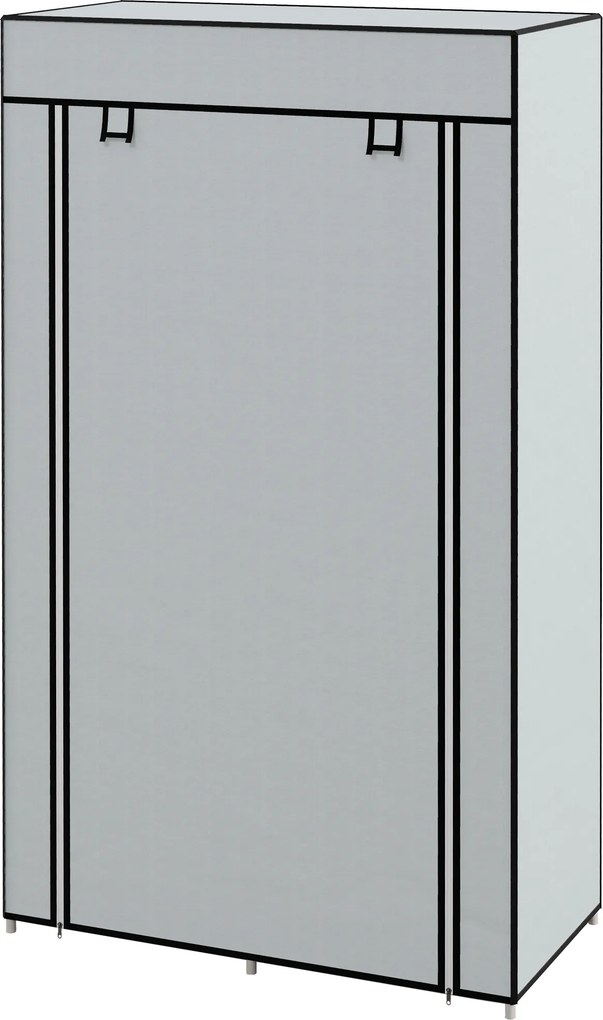 HOMCOM Szafa z Tkaniny Kleiderschrank 1 Drążek na Wieszaki, 2 Szuflady, 83 x 42.5 x 162.5 cm, Szary