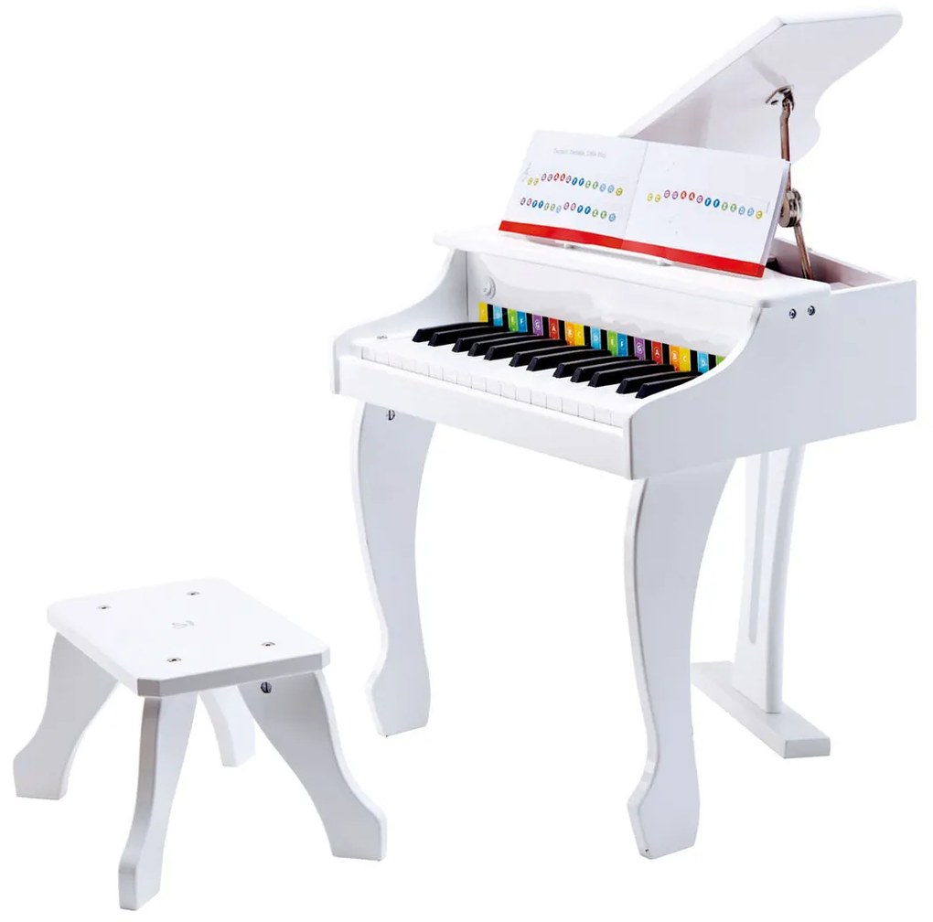 Hape Deluxe białe pianino z krzesłem, 50 x 60 x 52 cm