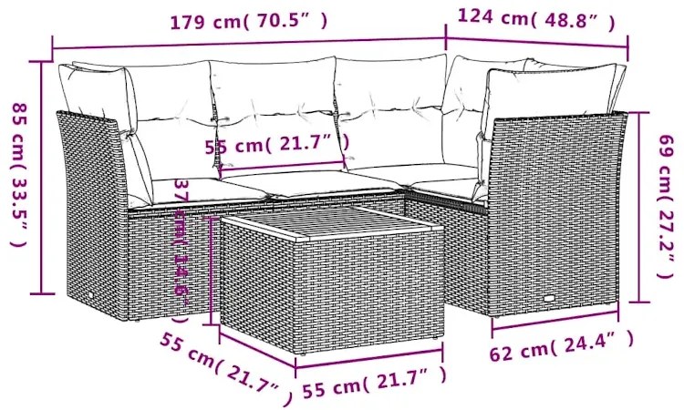 Czarno-biały zestaw wypoczynkowy do ogrodu C5-W27