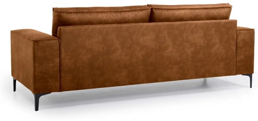 Koniakowa sofa z imitacji skóry 224 cm Copenhagen – Scandic