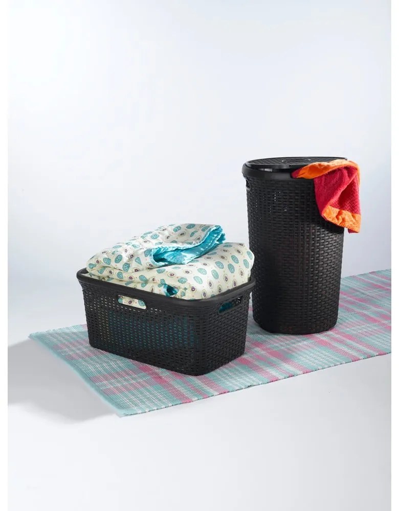 Brązowy kosz na pranie Curver Hamper, 60 l
