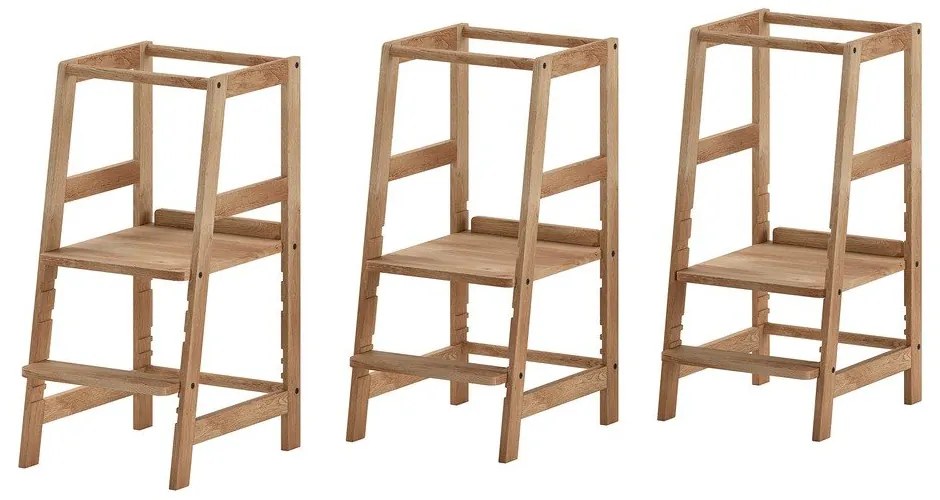 Pomocnik kuchenny dla dzieci z litego drewna dębowego w naturalnym kolorze Forrest – Vipack