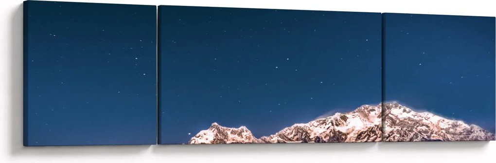 Obraz gór i nocnego nieba (170x50 cm)