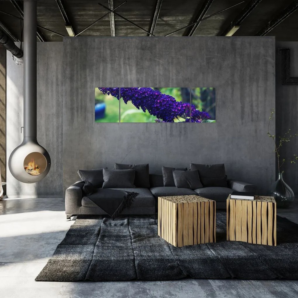Obraz niebieskiego kwiatu (170x50 cm)