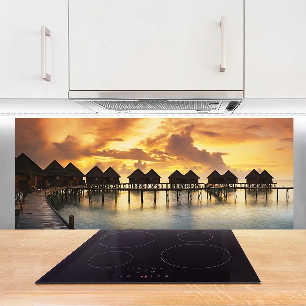 Panel Kuchenny Kolorowe Domki Nadmorskie