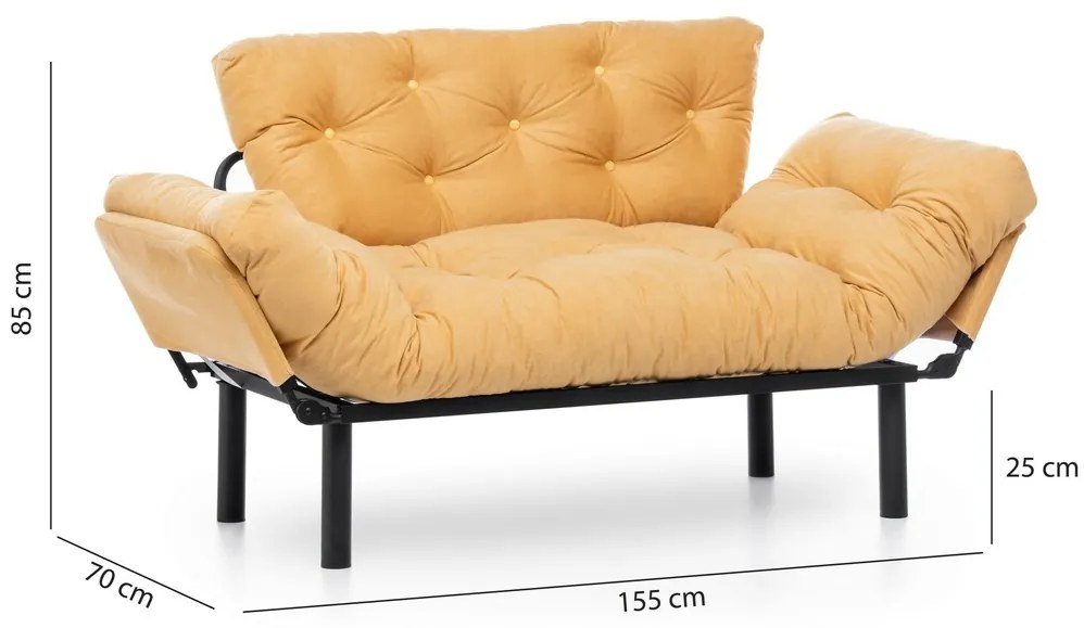 Sofa rozkładana Nitta Mustard