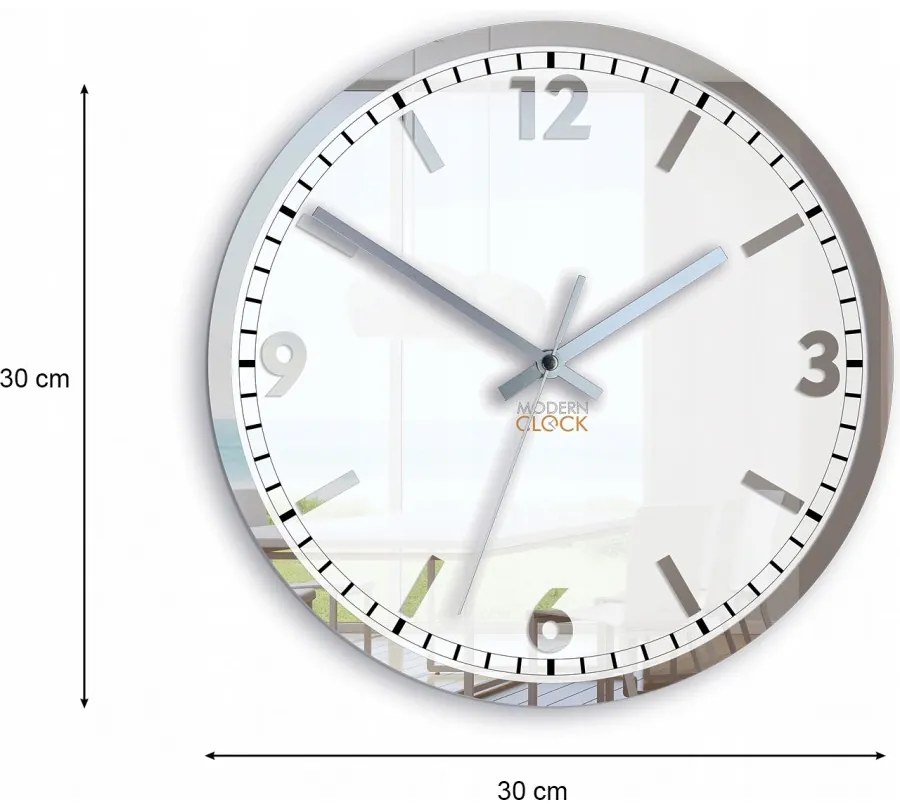 Zegar na ścianę klasyczny cichy mechanizm okrągły z białą tarczą akrylowy