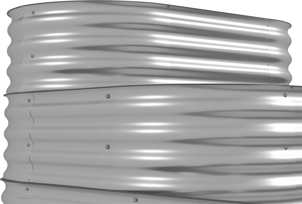 Outsunny Skrzynka ogrodowa schodkowa na kwiaty na zewnątrz, 3 poziomy, 158 cm x 109 cm x 82 cm, Srebrny