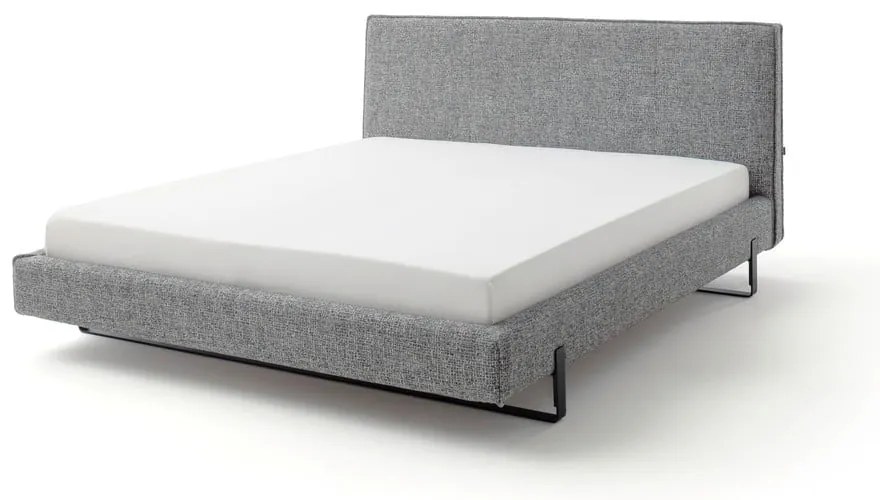 Szare tapicerowane łóżko dwuosobowe 160x200 cm La Gomera – Meise Möbel