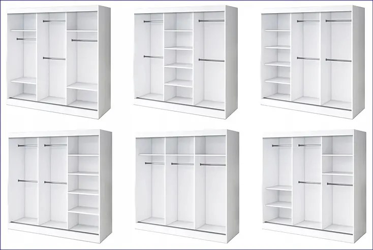 Szafa przesuwna antracyt + dąb artisan 200 cm - Massi 6X