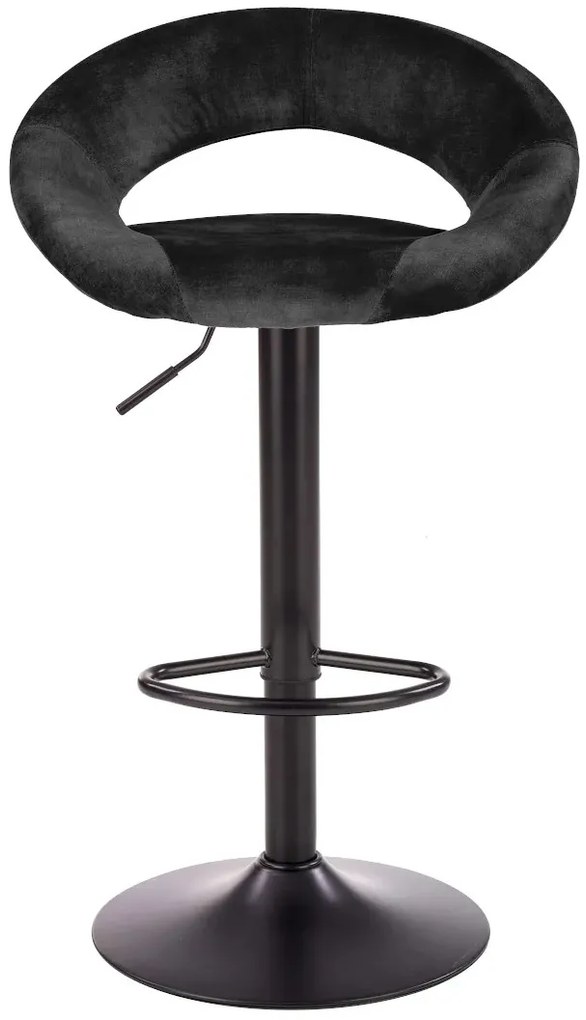 Czarny tapicerowany barowy hoker loft F2-Z46