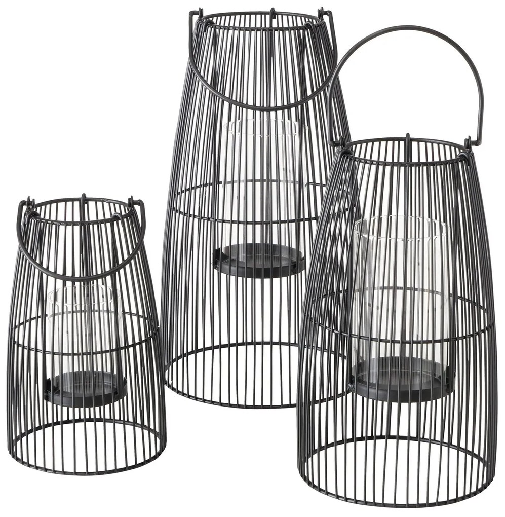 Zestaw metalowych lampionów CINTA, 25 - 40 cm