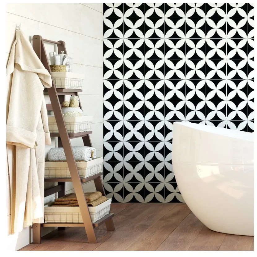 Zestaw 60 naklejek ściennych Ambiance Wall Decal Cement Tiles Aniello, 15x15 cm