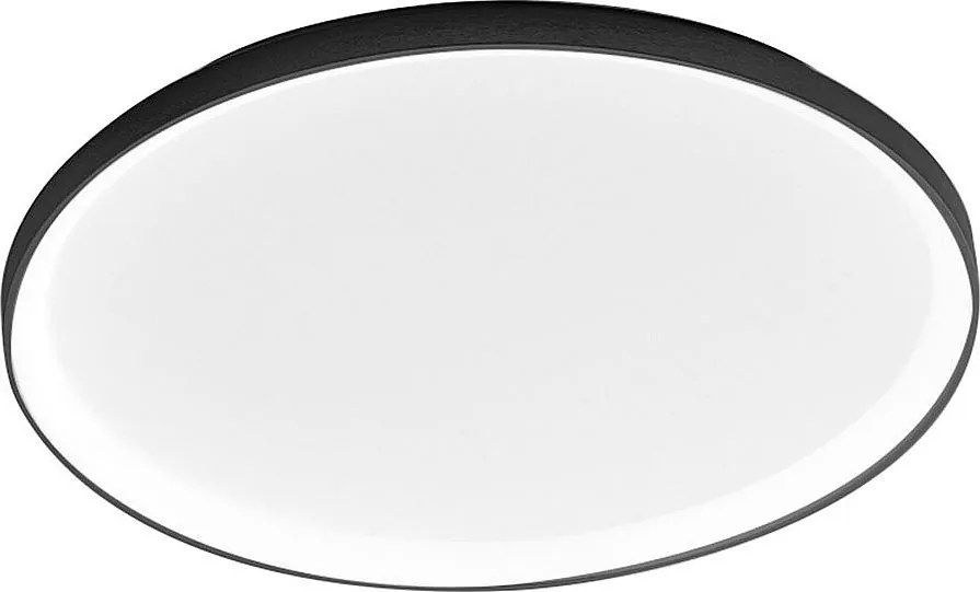 Krizia - ściemnialna lampa sufitowa LED 60W - 5300lm, ciepłe światło 3000K, dyfuzor opalowy, czarne aluminium, średnica 60 cm, IP20, nowoczesny design