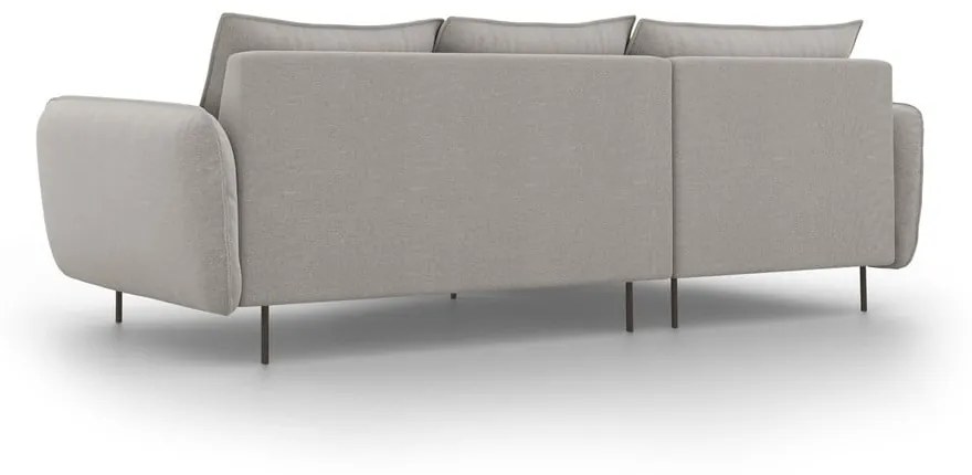 Jasnoszara sofa narożna Cosmopolitan Design Vienna, lewostronna