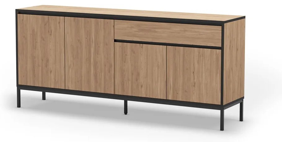 Niska komoda w dekorze dębu 180x80 cm Lorenza – Marckeric