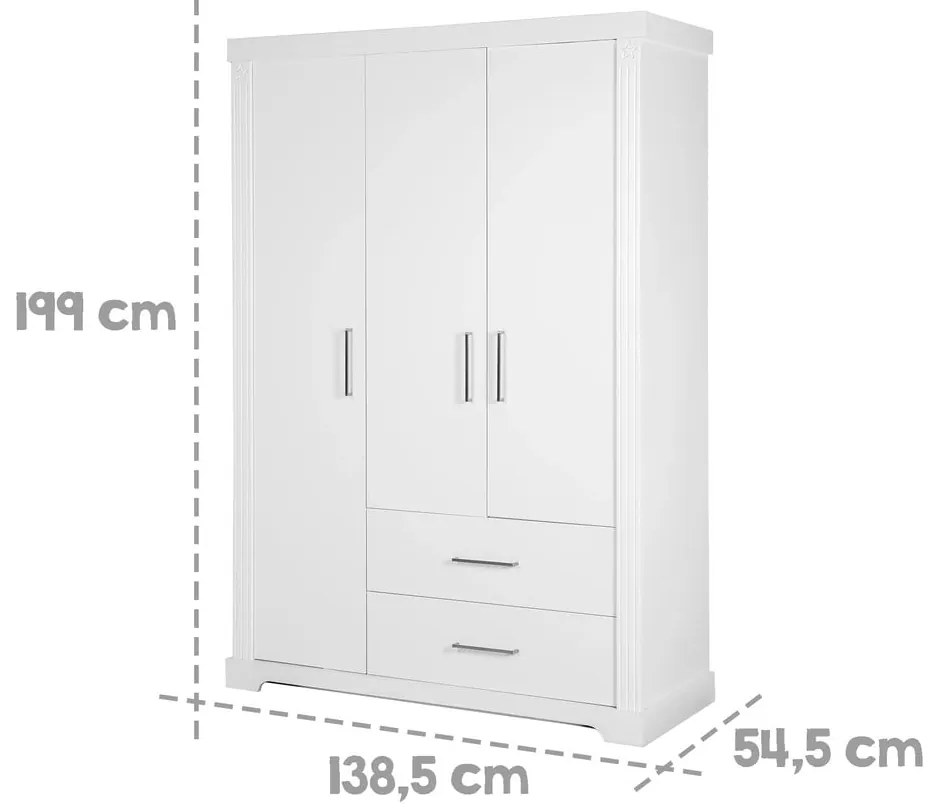 Biała szafa dziecięca 139x199 cm Maxi – Roba