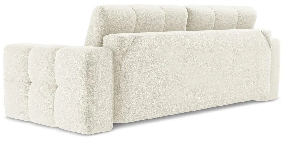 Beżowa rozkładana sofa z materiału bouclé 255 cm Milu – Makamii