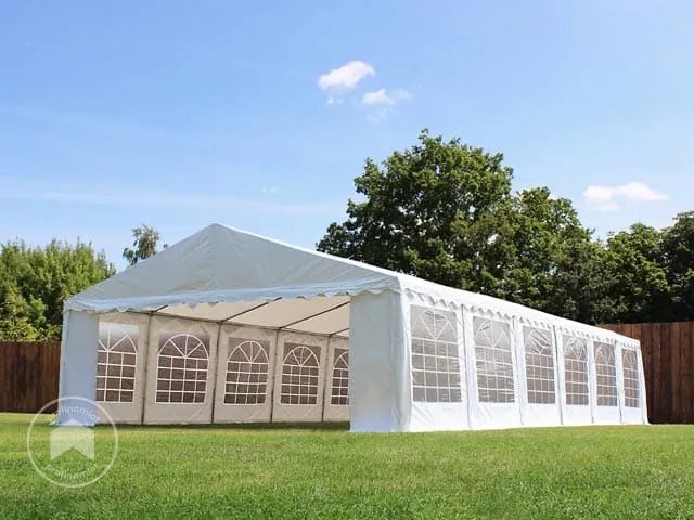 TOOLPORT 6x12m Namiot imprezowy, PVC 700, czerwono-biały - (6059)