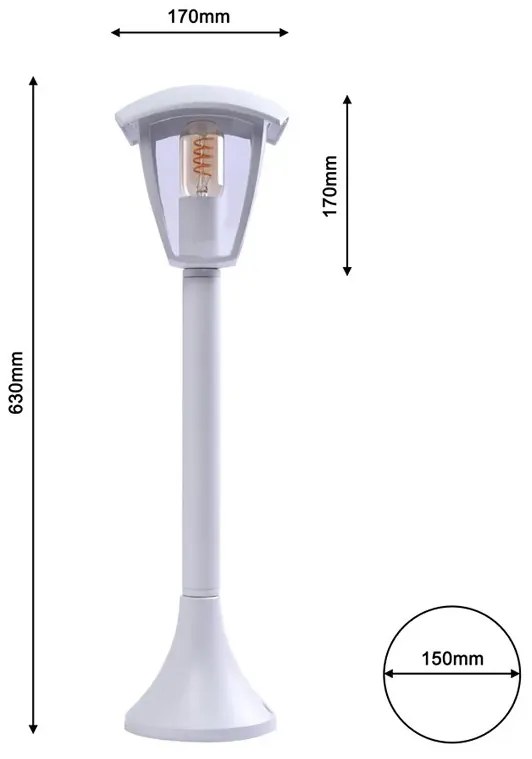 Lampa biała ogrodowa M8-S46